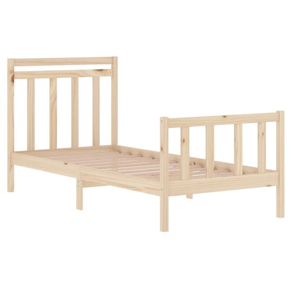 vidaXL Estructura de cama madera maciza 90x190 cm