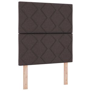 vidaXL Cama Box Spring LED con cabecera Marr&oacute;n Oscuro 80 x 200 cm tela