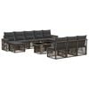 vidaXL Conjunto de sof&aacute;s de jard&iacute;n 11 uds. Gris y Gris Oscuro