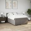 vidaXL Cama box spring con colch&oacute;n tela gris taupe 160x200 cm
