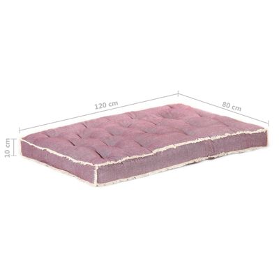 vidaXL Cojín para sofá de palets burdeos 120x80x10 cm