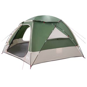 vidaXL Tienda tipo c&uacute;pula con toldillo removible Verde 8 personas