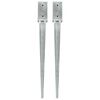 vidaXL Picas de tierra 2 unidades acero galvanizado plateado 7x7x75 cm