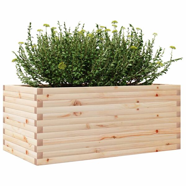vidaXL Jardinera de madera maciza de pino 110x60x46 cm