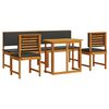 vidaXL Juego Bistro de Jard&iacute;n 5 pcs Marr&oacute;n Madera de Acacia S&oacute;lida