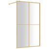 vidaXL Mampara puerta ducha vidrio transparente ESG dorado 118x195 cm