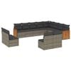 vidaXL Set de sof&aacute;s de jard&iacute;n 12 pzas con cojines rat&aacute;n sint&eacute;tico gris