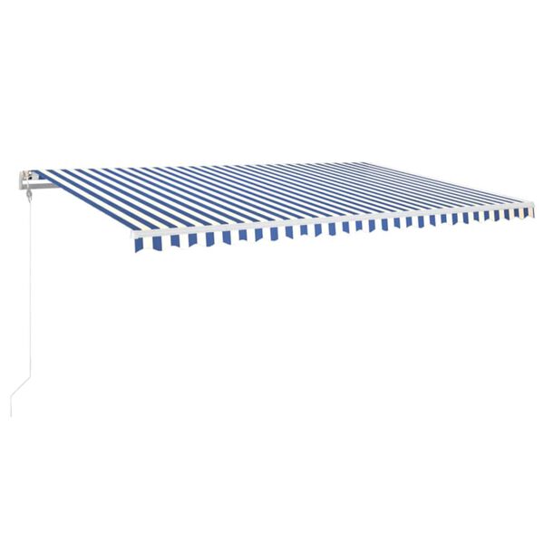 vidaXL Toldo retr&aacute;ctil autom&aacute;tico azul y blanco 500x350 cm