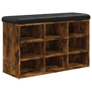 vidaXL Zapatero madera de ingenier&iacute;a roble ahumado 82x32x50 cm