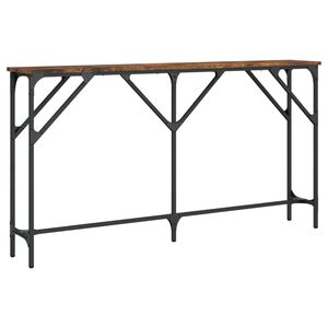 vidaXL Mesa consola madera de ingenier&iacute;a roble ahumado 140x23x75 cm