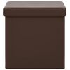 vidaXL Taburete con almacenaje plegable marr&oacute;n PVC