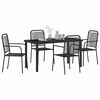 vidaXL Conjunto de Comedor de Jard&iacute;n 5 pcs Negro
