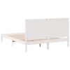 vidaXL Cama extralarga sin colch&oacute;n madera maciza blanca 140x210 cm
