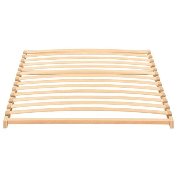 vidaXL Base de lamas Marr&oacute;n 90 x 190 cm Madera de haya maciza