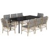 vidaXL Set comedor de jard&iacute;n 9 pzas con cojines rat&aacute;n sint&eacute;tico beige