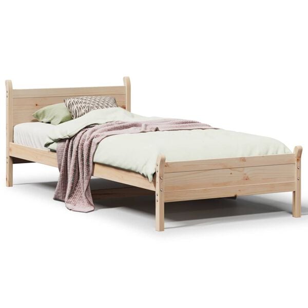 vidaXL Estructura de cama sin colch&oacute;n madera maciza de pino 90x200 cm