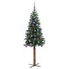vidaXL &Aacute;rbol de Navidad Delgado con 150 LED con soporte Verde 150 cm