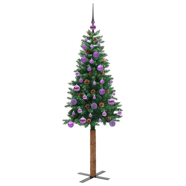 vidaXL &Aacute;rbol de Navidad Delgado con 150 LED con soporte Verde 150 cm