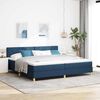 vidaXL Cama Box Spring LED con tiras LED Azul 200 x 200 cm tela