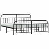 vidaXL Estructura cama sin colch&oacute;n con estribo metal negro 200x200 cm