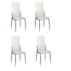 vidaXL Sillas de comedor 4 unidades cuero sint&eacute;tico blanco