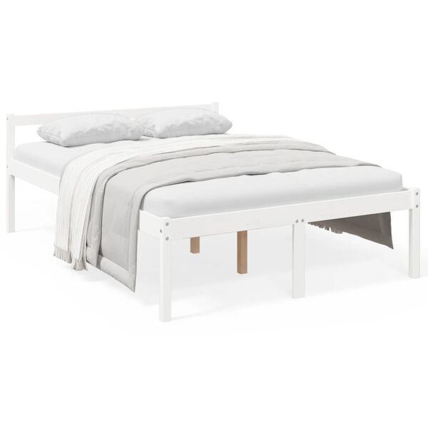 vidaXL Cama senior doble peque&ntilde;a sin colch&oacute;n blanco 120x190 cm