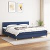 vidaXL Cama box spring con colch&oacute;n tela azul 200x200 cm