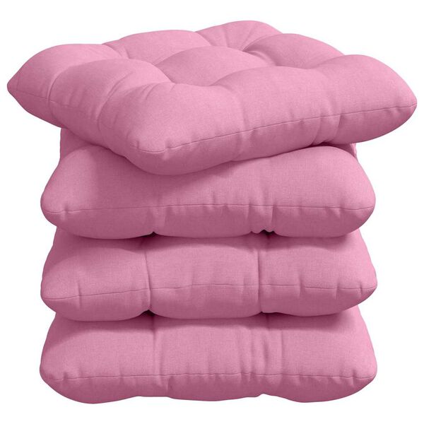 vidaXL Cojines para asiento 4 pcs Rosa 40 x 40 x 12 cm tela