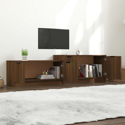 vidaXL Mueble de TV madera contrachapada roble marrón 158,5x36x45 cm
