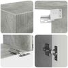 vidaXL Conjunto de mueble para TV de pared 4 pcs Gris Concreto
