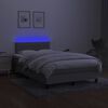vidaXL Cama box spring con colch&oacute;n tela y LED gris claro 120x200 cm