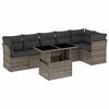 vidaXL Set de sof&aacute;s de jard&iacute;n 7 pzas con cojines rat&aacute;n sint&eacute;tico gris
