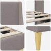 vidaXL Estructura de cama con cabecera Taup&eacute; 90 x 190 cm tela
