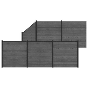 vidaXL Conjunto de valla 6 uds. 965 x 186 cm WPC y Aluminio Gris