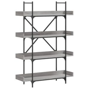 vidaXL Librer&iacute;a de 4 estantes madera gris Sonoma 100x33x145,5 cm