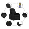 vidaXL Sillón reclinable de masaje elevable tela negro