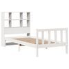 vidaXL Cama con estanter&iacute;a sin colch&oacute;n madera maciza blanco 90x200 cm
