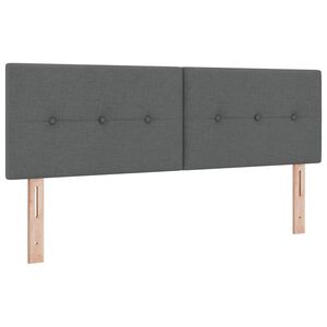 vidaXL Cabecero con cabecera Gris oscuro 160 cm Cuero sint&eacute;tico
