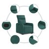 vidaXL Sill&oacute;n reclinable elevable tela verde oscuro