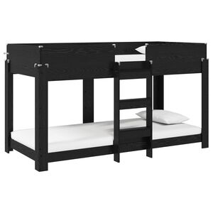 vidaXL Cama Litera para Ni&ntilde;os con colch&oacute;n Roble Negro 100 x 200 cm