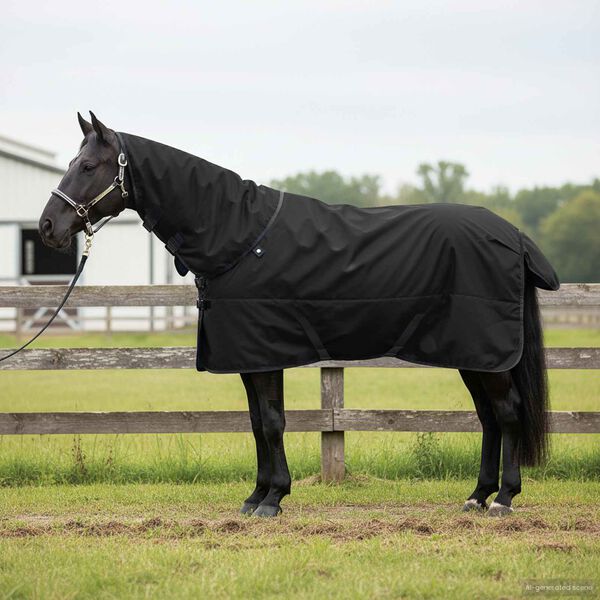 vidaXL Manta para Caballo Verde Oscuro y Negro 75 cm Poli&eacute;ster