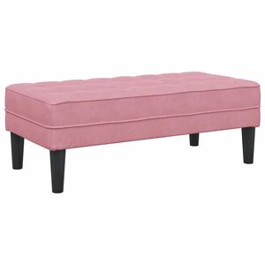 vidaXL Banco con coj&iacute;n Rosa 113 x 57 x 39 cm Terciopelo
