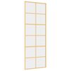 vidaXL Puerta corredera dorada de vidrio ESG transparente y aluminio