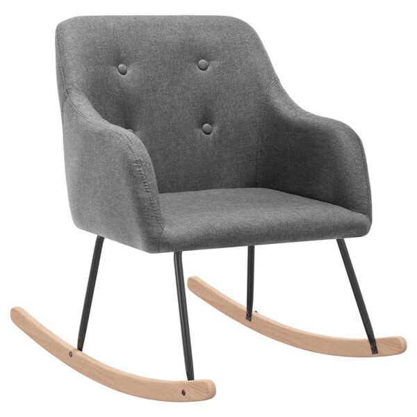 vidaXL Silla mecedora de tela gris claro