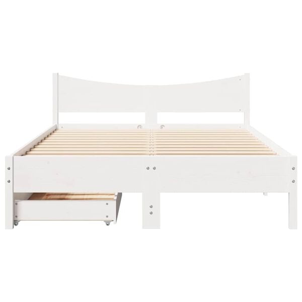 vidaXL Estructura de cama con cajones madera de pino blanca 135x190 cm
