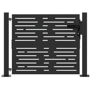 vidaXL Puerta de jard&iacute;n con cerradura Negro 110 x 105 cm