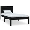 vidaXL Estructura de cama madera maciza individual negra 75x190 cm