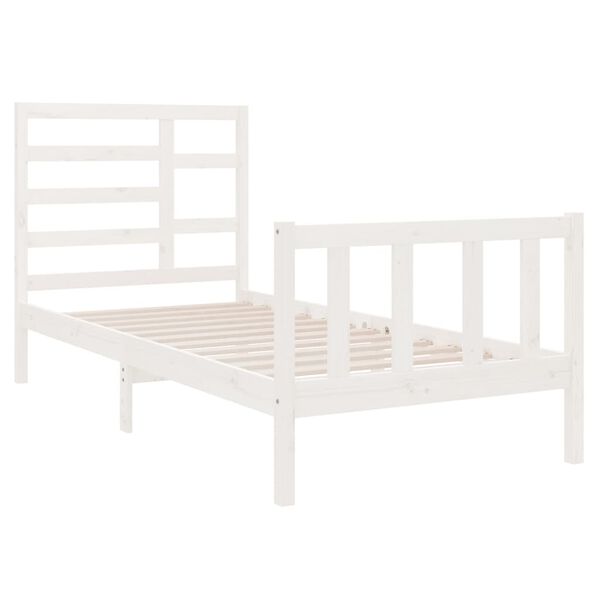 vidaXL Estructura de cama sin colchón madera maciza blanco 75x190 cm