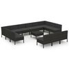 vidaXL Set de muebles de jard&iacute;n 14 pzas cojines rat&aacute;n sint&eacute;tico negro