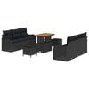 vidaXL Conjunto de sof&aacute;s de jard&iacute;n 9 uds. Negro rat&aacute;n sint&eacute;tico